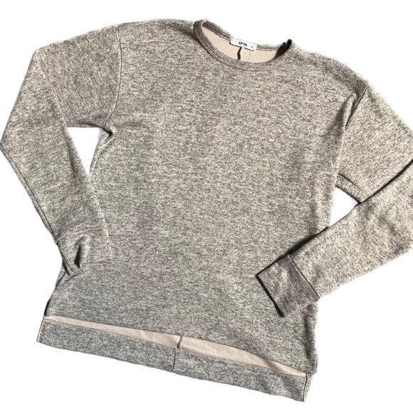 EPTM TAN/GRAY LONG SLEEVE CREWNECK SWEATER SIZE MEDIUM - Picture 2 of 6